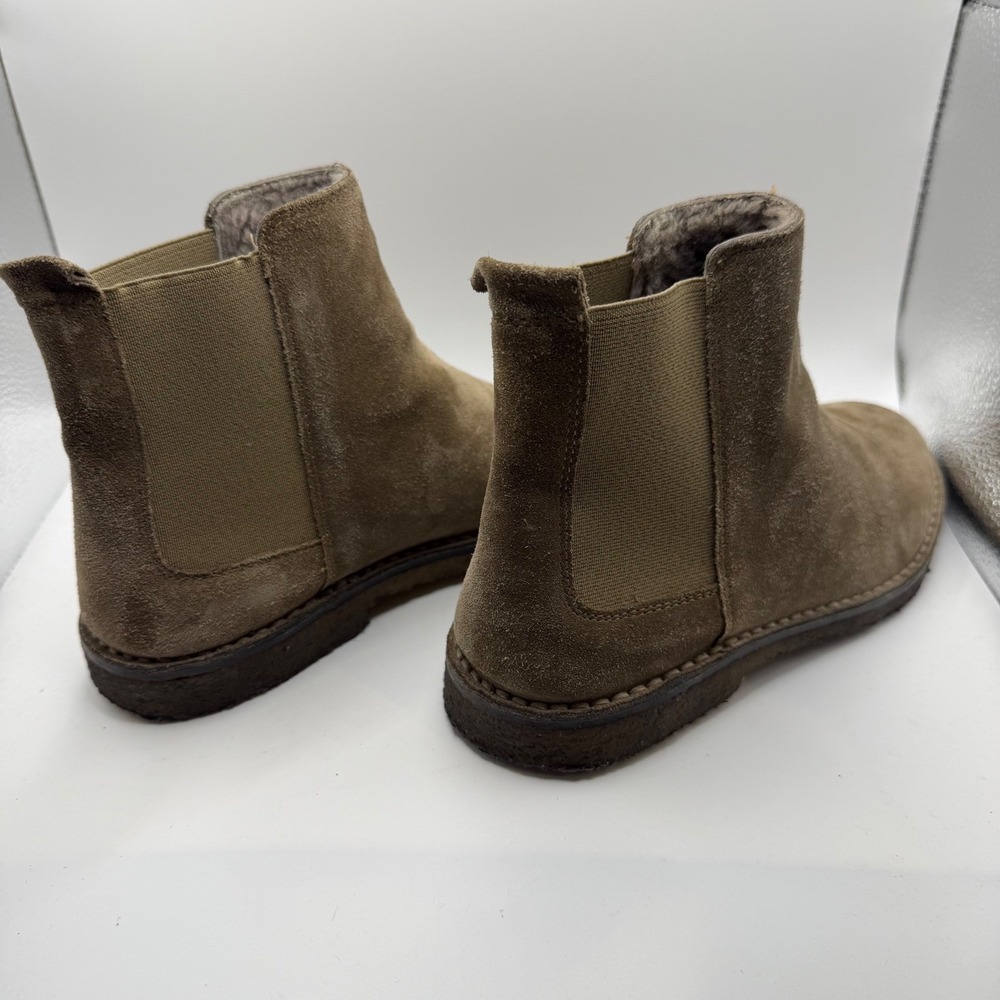 Vince Henderson Biege Suede Western Shearling Lined Chelsea Boots Womens 7.5 US - Picture 3 of 7